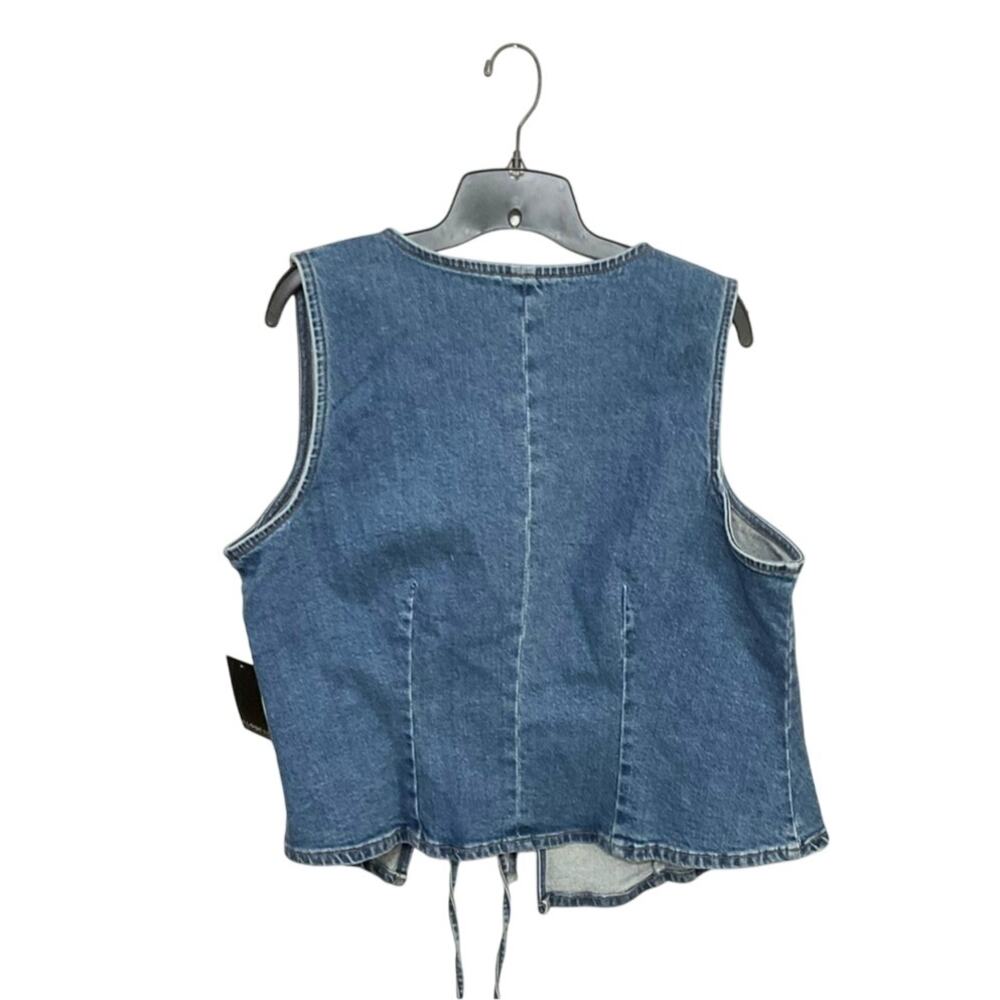NWT Eloquii Tie Front Denim Vest Top Size 16 X-Large Plus Sleeveless Stretch - Picture 3 of 6